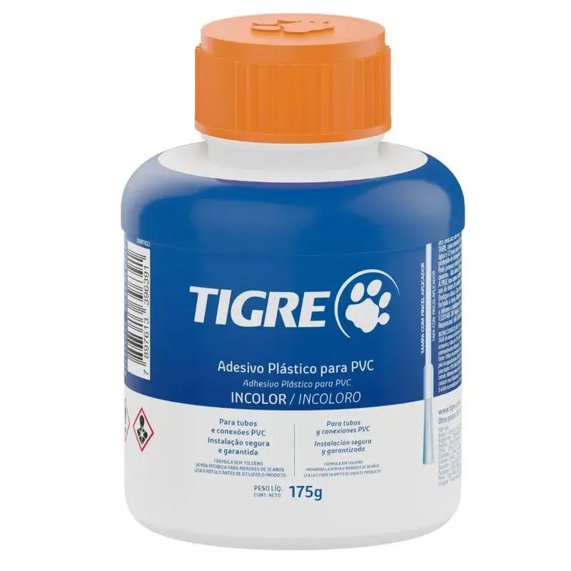 Adesivo PVC frasco 175gr Incolor Tigre