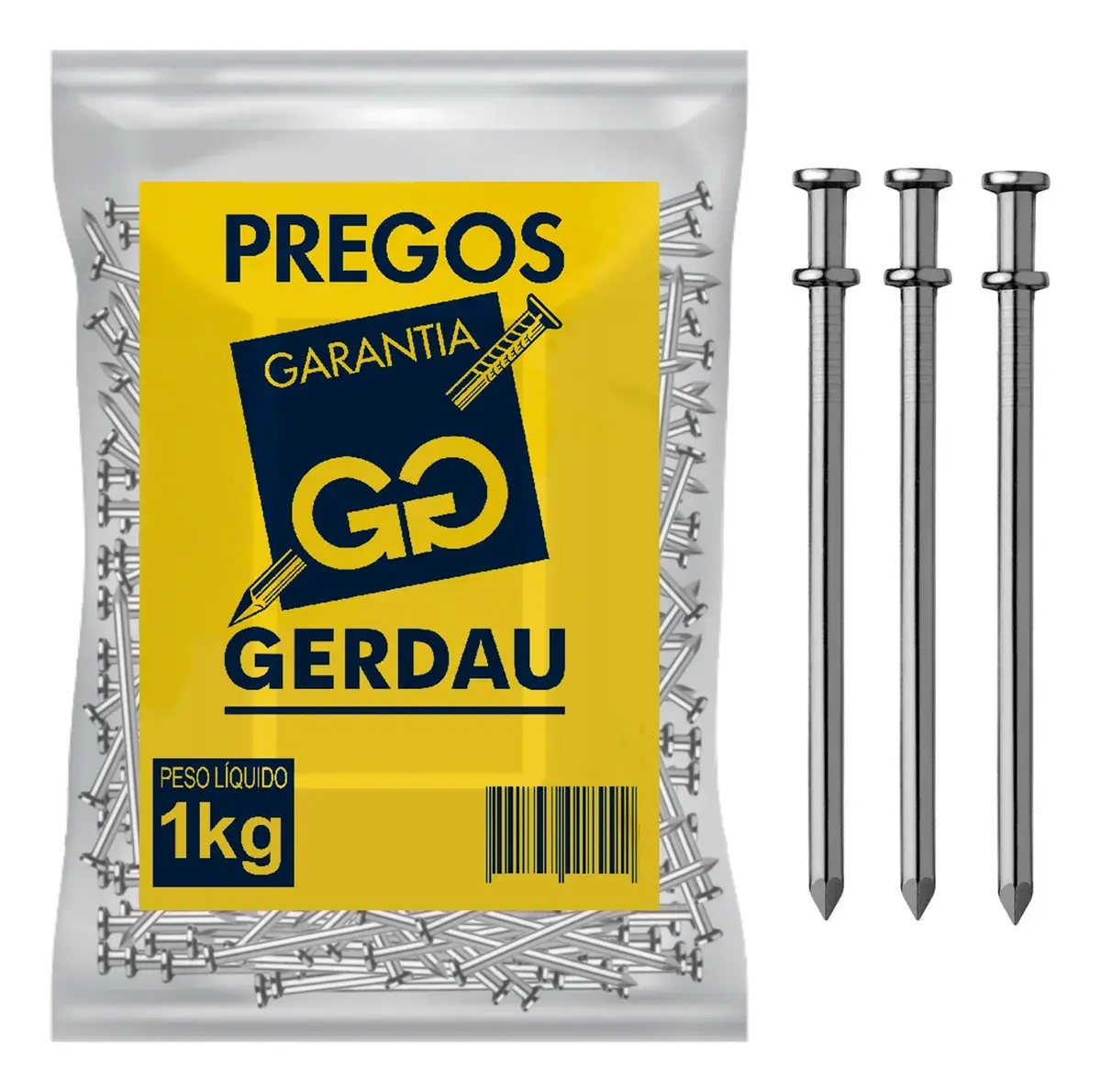 Prego 18x27 Com Cabeça Dupla 1kg Gerdau